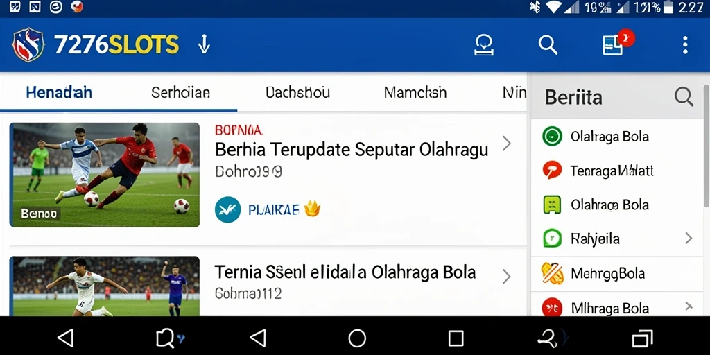 Antarmuka 7276SLOTS yang menarik dan informatif tentang olahraga bola.