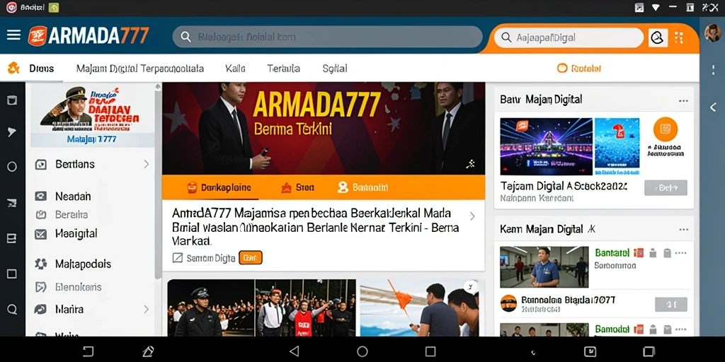 Tampilan antarmuka ARMADA777 yang modern dan informatif.