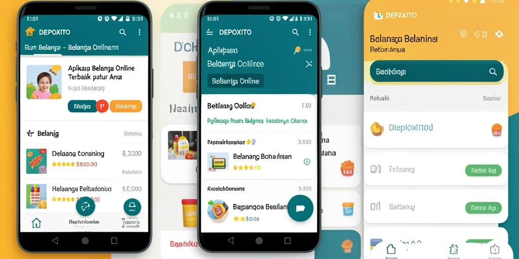 Tampilan antarmuka DEPOXITO yang menarik untuk Belanja Online.