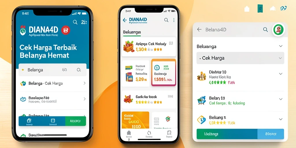 Antarmuka pengguna aplikasi DIANA4D untuk cek harga produk.