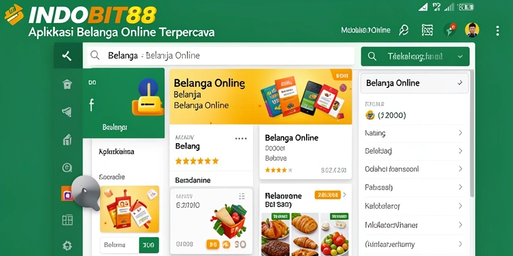 Tampilan antarmuka depan aplikasi INDOBIT88 untuk belanja online.