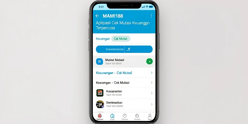 Screenshot aplikasi MAMI188 menampilkan antarmuka mutasi keuangan yang jelas.