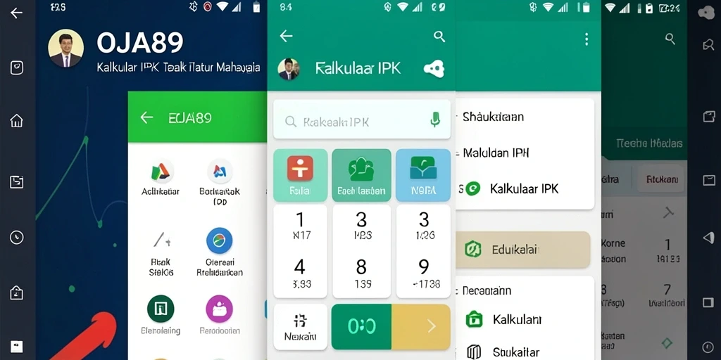 Antarmuka aplikasi OJA89 untuk Kalkulator IPK yang mudah digunakan.