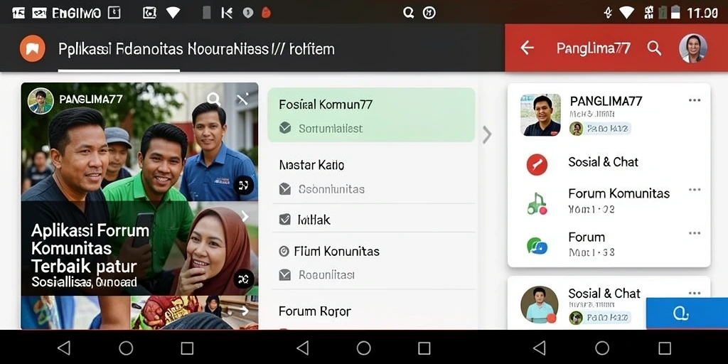 Tampilan antarmuka aplikasi Forum Komunitas PANGLIMA77 yang menarik.