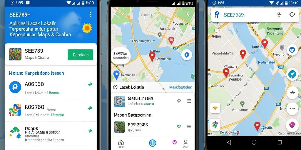 Antarmuka aplikasi SEE789 dengan fitur lacak lokasi yang jelas.